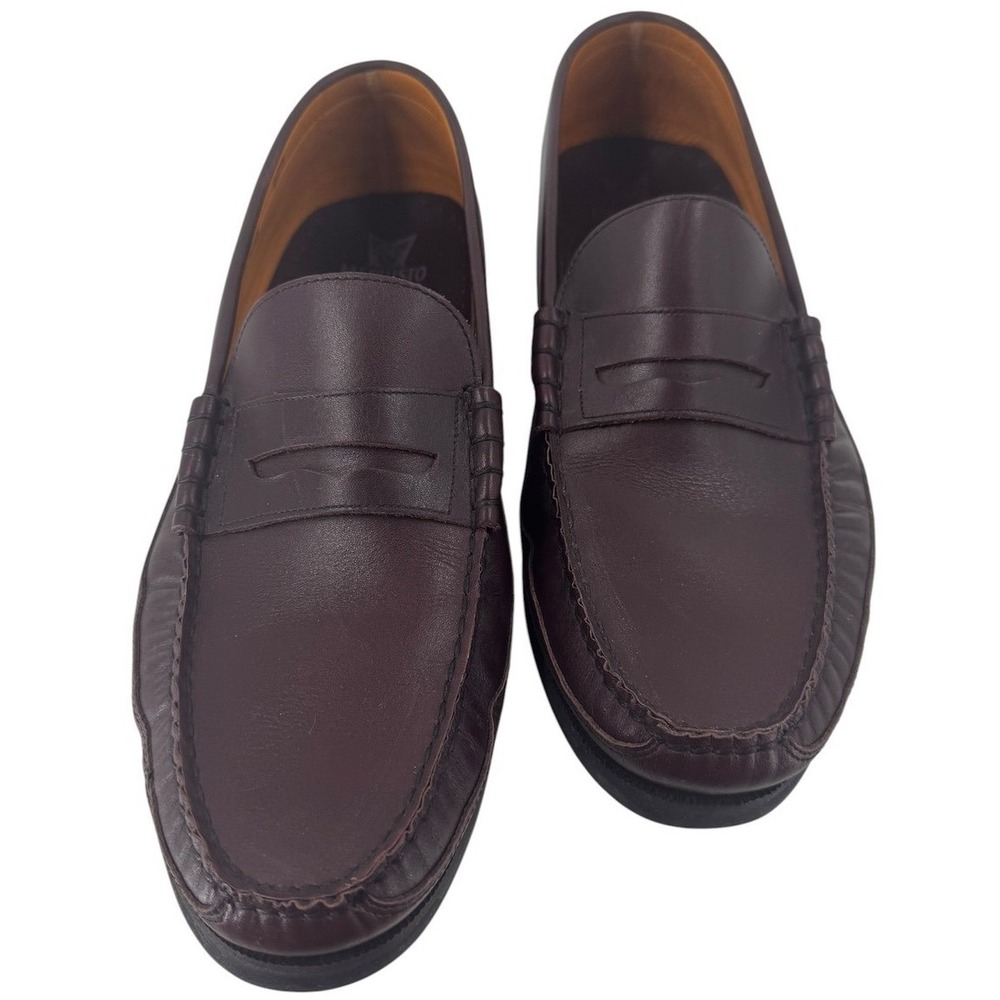 Mephisto Spinnaker Mens Dark Brown/Wine Leather Penny Loafers Air-Relax Shoes 12 - Picture 4 of 11